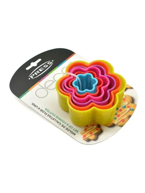 Molde de Galletas Flor 6 unidades Press